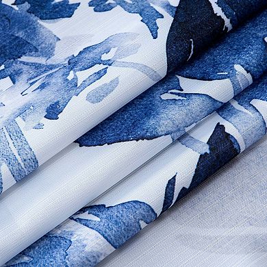 Dainty Home Blue Florals Printed Fabric 3D Designed Textured Fabric Shower Curtain 70" x 72"