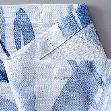 Dainty Home Blue Florals Printed Fabric 3D Designed Textured Fabric Shower Curtain 70" x 72"