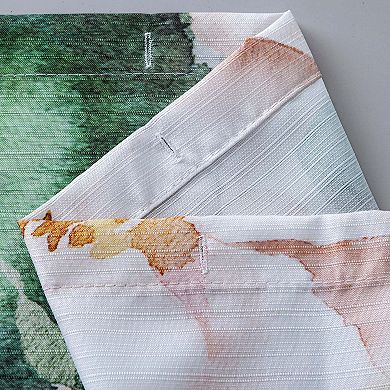 Dainty Home Florals 3D Textured Fabric Shower Curtain with 12 Metal Rollerball Hooks, 70" x 72"