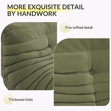 Bean Bag Couch, Loveseat Sofa with High Density Comfortable Foam for Living Room，Office
