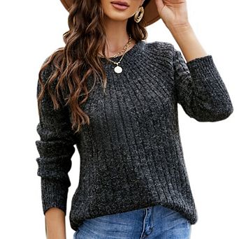 Womens Sweaters Dressy Casual Crewneck Long Sleeve Shirts Loose Fall Fashion Sweatshirts