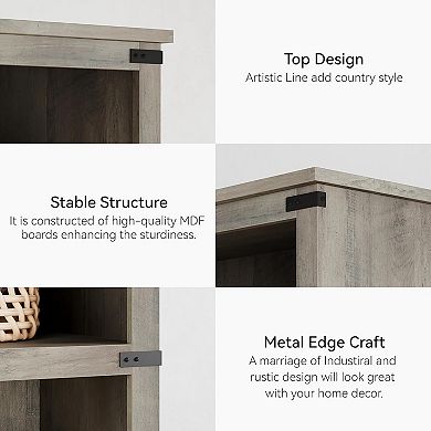 5-Tier Bookshelf, Open Storage Shelf, Stand Shelf,For Living Room, Home Office,Bedroom