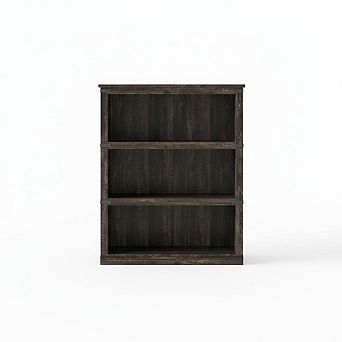 3 tier farmhouse bookcase with storage, wooden，home office, living room, bedroom