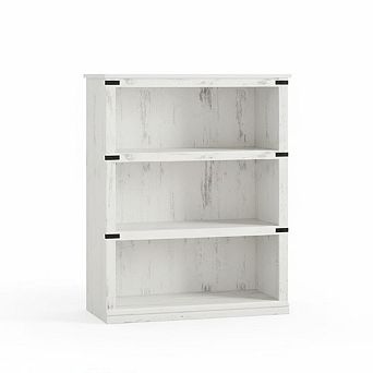 3 tier farmhouse bookcase with storage, wooden，home office, living room, bedroom