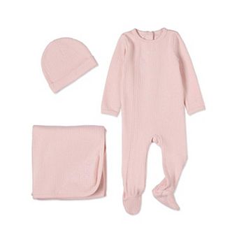 3 pc Baby "Mon Etoile" Cotton Rich Pointelle Footie Set