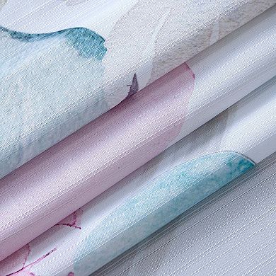 Dainty Home Spring Bloom 3D Textured Fabric Shower Curtain with 12 Metal Rollerball Hooks, 70" x 72"