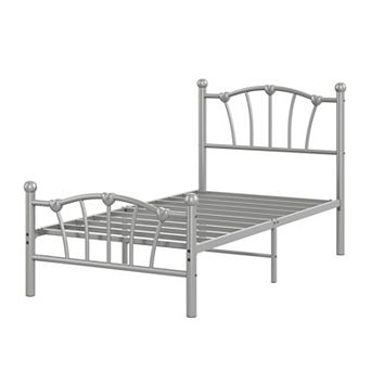 Heart Shaped Bed Frame with Headboard & Footboard, Platform Bed Frame 11.5'' Underbed Storage Space