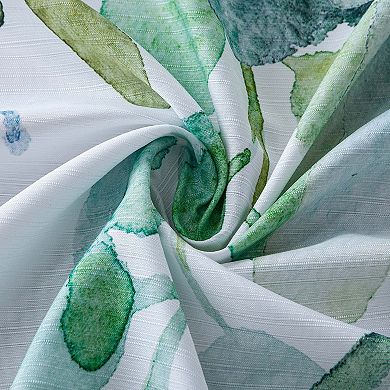 Dainty Home Floral Waterfall Printed Fabric 3D Designed Textured Fabric Shower Curtain 70" x 72"