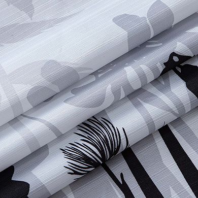 Dainty Home Floral Field Printed Fabric 3D Designed Textured Fabric Shower Curtain 70" x 72"