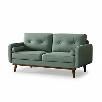 65"Loveseat Sofa, Mid-Century Modern Sofa,2 Seater Deep Seat,Linen