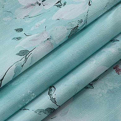 Dainty Home Cascading Florals 3D Textured Fabric Shower Curtain with 12 Rollerball Hooks, 70" x 72"