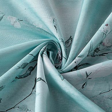 Dainty Home Cascading Florals 3D Textured Fabric Shower Curtain with 12 Rollerball Hooks, 70" x 72"