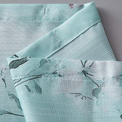 Dainty Home Cascading Florals 3D Textured Fabric Shower Curtain with 12 Rollerball Hooks, 70" x 72"