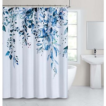 Dainty Home Whisper Printed Fabric 3D Designed Textured Fabric Shower Curtain 70" x 72"