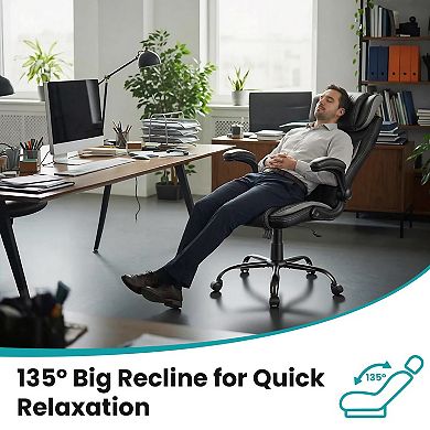 Ergonomic Office Chair with Pocket Spring Lumbar Support, Adjustable Headrest, Desk Chair