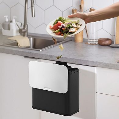 5L Stainless Steel Kitchen Compost Bin, Modern Trash Can with Sealed Lid, for Kitchen, Bathroom