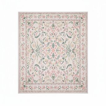 Area Rug, Floral Soft,Washable Non Slip Low Pile Rugs for Living Room, Bedroom, Dining Room