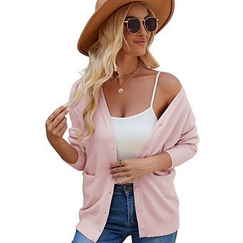 Women's Casual Long Sleeve Open Front Chunky Knit Crew Neck Cardigans Sweaters Outerwear Coats