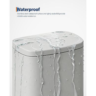 13 Gal and 2.6 Gal Trash Can Combo Set, Step-On Rust Proof Garbage Bin with Lid and Inner Bucket