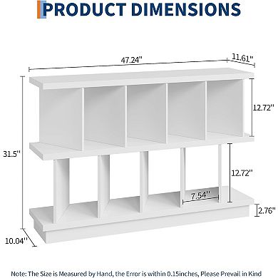 8 Cube Freestanding Bookcase,Low Open Cube Storage Shelf Organizer with 10 Removable Back Panels