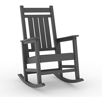 Garden Rocking Chair, Heavy Duty HDPE Outdoor Rocker for Porch Deck Patio