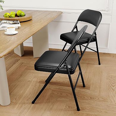 Folding Chairs, Padded Foldable Chairs for Dining Room Home Office Indoor Outdoor