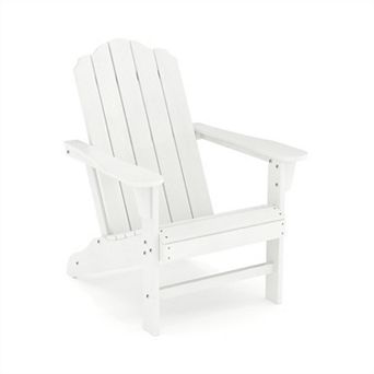 HDPE Adirondack Chairs, Wood Texture Patio Chairs for Garden Backyard Deck Poolside