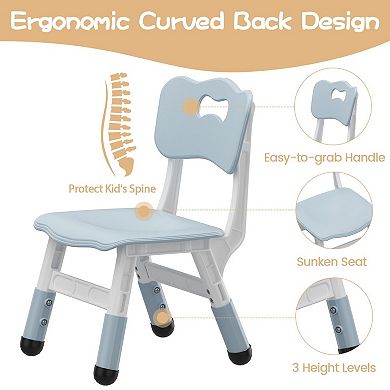 2-Pack Kids Chairs with 3-Level Height Adjustment, Plastic Toddler Chairs, Ages 2-12