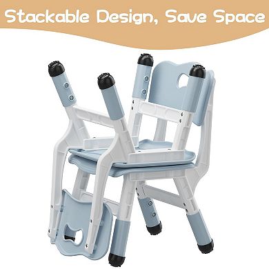 2-Pack Kids Chairs with 3-Level Height Adjustment, Plastic Toddler Chairs, Ages 2-12