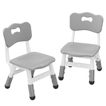 2-Pack Kids Chairs with 3-Level Height Adjustment, Plastic Toddler Chairs, Ages 2-12