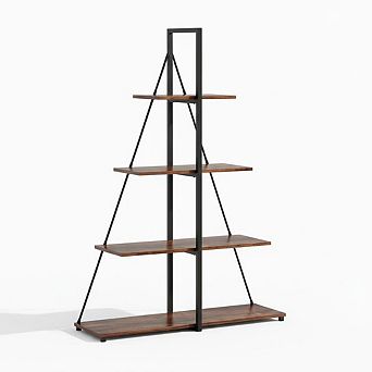 Modern 4 tier a-Frame Ladder BookshelfStorage & Display ShelvesIdeal for Books, Plants