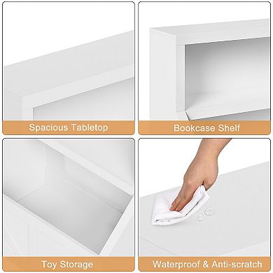 Kids Bookshelf and Toy Storage Organizer Toddler 2 Shelf Bookcase for Bedroom Classroom