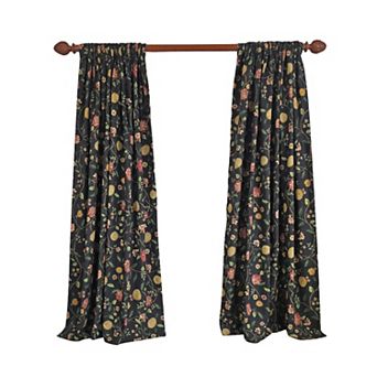 NightFall 100% Cotton Rod Pocket Window Curtain set of 2 Panels
