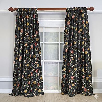 NightFall 100% Cotton Rod Pocket Window Curtain set of 2 Panels