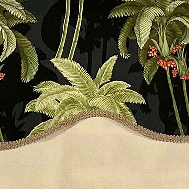 Shadow Gimp Trim Detail Palm Glory Valance 3" Rod Pocket