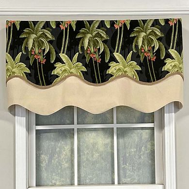 Shadow Gimp Trim Detail Palm Glory Valance 3" Rod Pocket