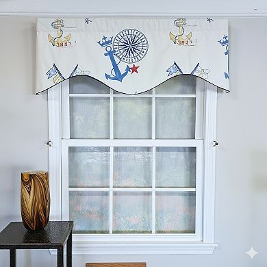 Ralph Lauren Navigator Cornice 100% Cotton Rod Pocket Lined Window Valance 50" x 17" Off White