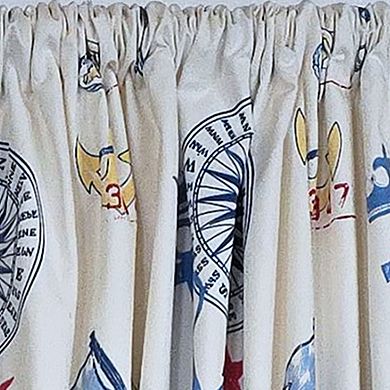 Ralph Lauren Navigator 100% Cotton Rod Pocket Window Curtain set of 2 Panels
