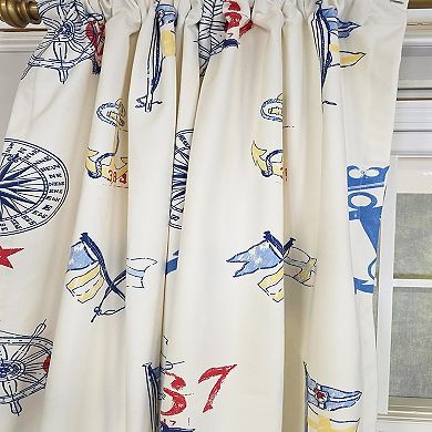 Ralph Lauren Navigator 100% Cotton Rod Pocket Window Curtain set of 2 Panels