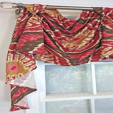 Begonia 3-S Victory 100% Cotton Tab Top Swag Window Curtain 54" x 25" Red