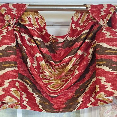 Begonia 3-S Victory 100% Cotton Tab Top Swag Window Curtain 54" x 25" Red