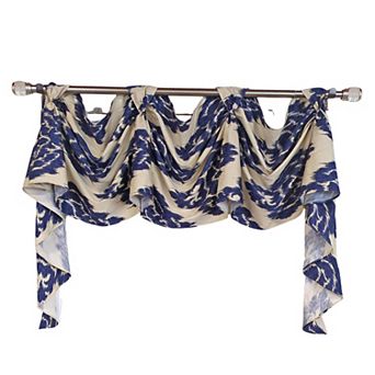 Flame 3-S Victory 100% Cotton Tab Top Swag Window Curtain 54" x 25" Navy