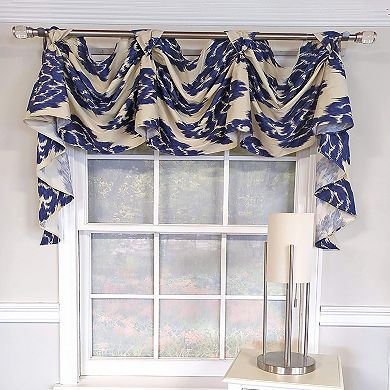 Flame 3-S Victory 100% Cotton Tab Top Swag Window Curtain 54" x 25" Navy