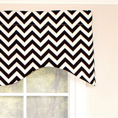 Zig Zag Cornice 100% Cotton with Fully Lined 3" Rod Pocket Valnance for Windows