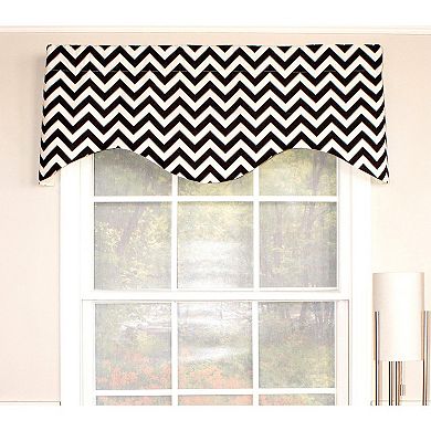 Zig Zag Cornice 100% Cotton with Fully Lined 3" Rod Pocket Valnance for Windows