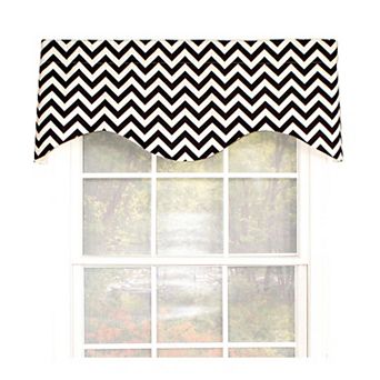Zig Zag Cornice 100% Cotton with Fully Lined 3" Rod Pocket Valnance for Windows
