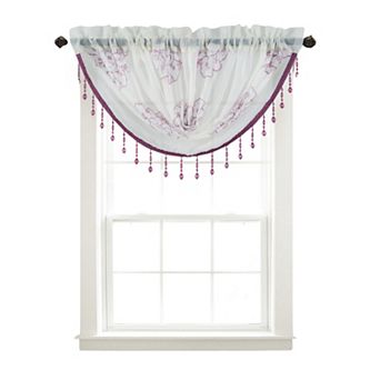 Olivia Gray Bergen Floral Embroidered Swag Valance