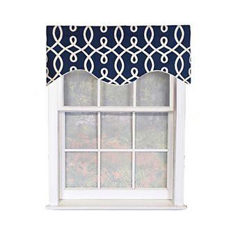 Oblique Cornice 100% Cotton Rod Pocket Lined Window Valance 50" x 17" Navy