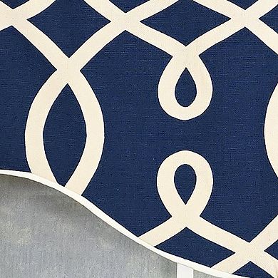 Oblique Cornice 100% Cotton Rod Pocket Lined Window Valance 50" x 17" Navy
