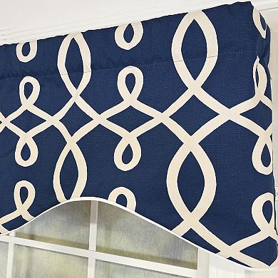 Oblique Cornice 100% Cotton Rod Pocket Lined Window Valance 50" x 17" Navy